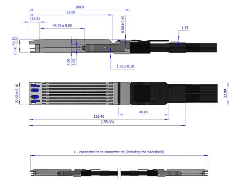 Nvidia Cable Mcp4y10-Nxxx Twin-Port 2X400GB/S Osfp a 2X400GB/S Osfp Dac pasivo Mcp4y10-N002 (980-9IA0I-00N002) 1