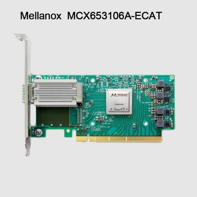 Interfaz de red de 100 g HDR de banda ancha Mellanox 100 gb Nic QSFP56 MCX653106A-ECAT