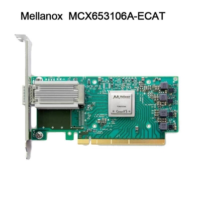Interfaz de red de 100 g HDR de banda ancha Mellanox 100 gb Nic QSFP56 MCX653106A-ECAT