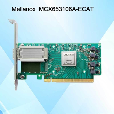 Interfaz de red de 100 g HDR de banda ancha Mellanox 100 gb Nic QSFP56 MCX653106A-ECAT