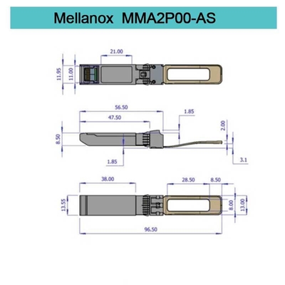 SENIOR enchufable el hasta 100m del módulo MMA2P00-AS 25GbE LC-LC del transmisor-receptor de Mellanox SFP