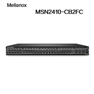 El cúmulo Linux del interruptor de red de MSN2410-CB2FC Mellanox sN2410Mellanox 48 SFP28 vira 8 puertos hacia el lado de babor QSFP28