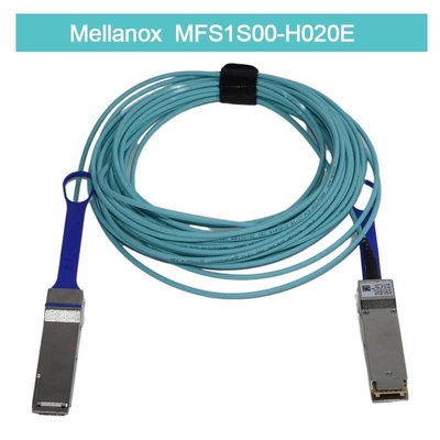 Cable Mellanox AOC de baja latencia MFS1S00-H020E Cable Ethernet de separación 200GbE a 2x100GbE 20m