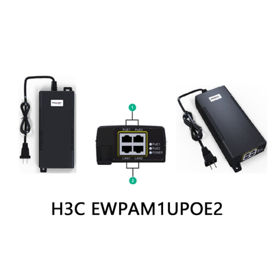 H3c Ewpam1upoe2 60 puertos 55W-1V-1.1A-DC Adaptador de energía de red > 200Mbps Cartón