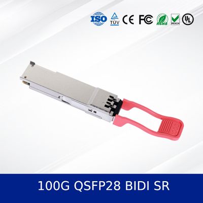 Módulo transceptor óptico QSFP28 BIDI SR de 100G, diseño de doble longitud de onda de alta densidad y bajo consumo