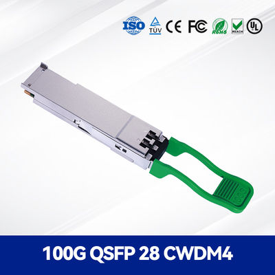 Módulo de transceptor óptico de alta velocidad 100G QSFP28 CWDM4 2 km para el backbone y el metro, acceso y agregación