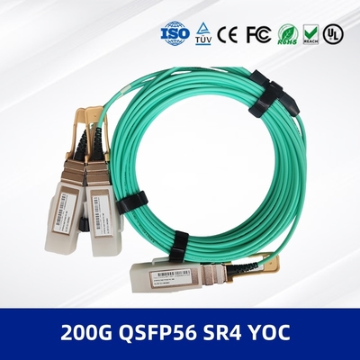 Módulo de transceptor óptico 200G QSFP56 SR4 YOC 3M Cable AOC 200G QSFP56 SR4 a 2x100G Modulación PAM4 y soporte DDM