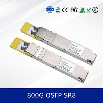 Modulo de transceptor óptico 800G OSFP SR8 de alta velocidad, baja potencia, compatible con MSA