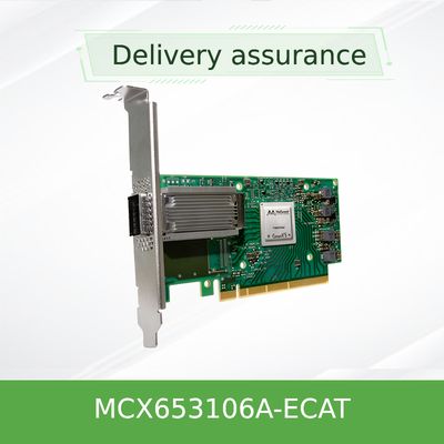 Interfaz de red de 100 g HDR de banda ancha Mellanox 100 gb Nic QSFP56 MCX653106A-ECAT