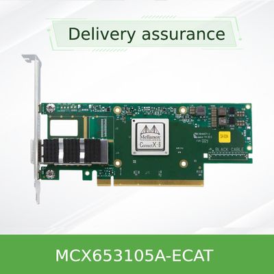 tarjeta de red de 100GbE VPI Mellanox MCX653105A-ECAT solo QSFP56 portuario 100GbE