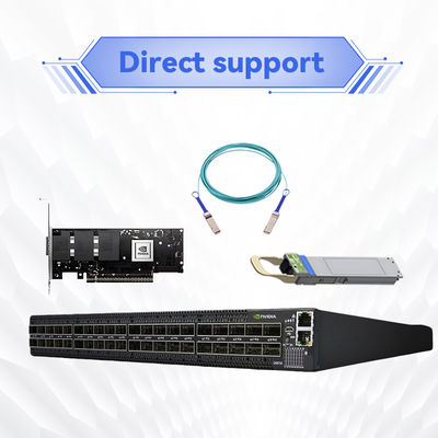 El sistema 36 QSFP28 de InfiniBand EDR 100Gb/S del interruptor de red de MSB7800-ES2F Mellanox vira 1U hacia el lado de babor
