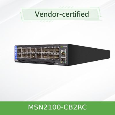 Switch Ethernet abierto 1U de 100 GbE basado en EDR Nvidia Mellanox Spectrum con Cumulus Linux MSN2100-CB2RC, 16 puertos QSFP28