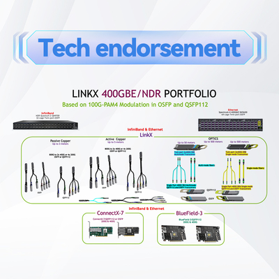 Cables MFS1S50-H010V 200Gb/S de VPI HDR y de ETH Infiniband Mellanox AOC