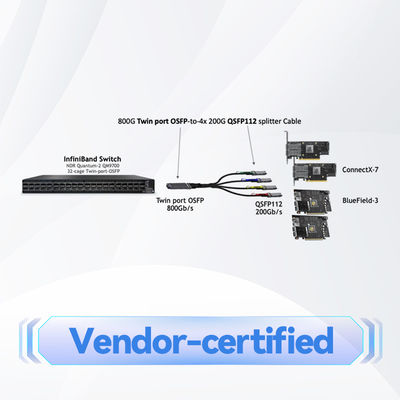 MMA4Z00-NS400 400Gb/S transceptor óptico mellanox puerto único OSFP 400Gb/S multimodo SR4 50m