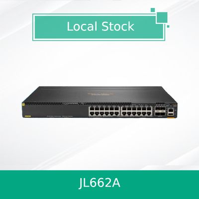 Switch HPE Aruba Networking CX 6300M de 24 puertos 1 GbE Clase 4 PoE y 4 puertos SFP56 (JL662A)