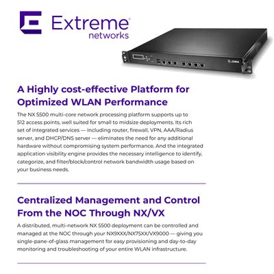 Switch de red Extreme Wireless WING NX 5500 Integrated Services Platform NX-5500-100R0-WR