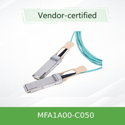 Cable óptico activo NVIDIA MFA1A00-C050 de 100 Gb/s QSFP28 de 50 m LSZH AOC para Ethernet