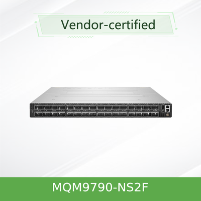 NVIDIA MQM9790-NS2F 400Gb/s InfiniBand Switch   64-Port NDR, 51.2Tb/s, administrado externamente, 1U para HPC y AI Clusters