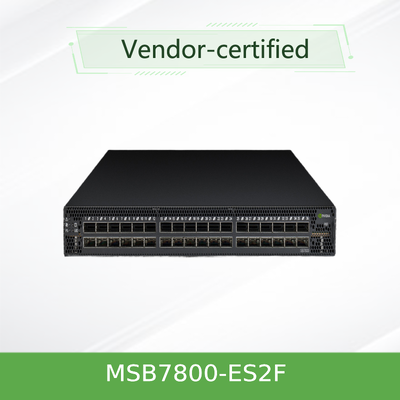 Conmutador Inteligente InfiniBand NVIDIA MSB7800-ES2F de 100 Gb/s – 36 Puertos QSFP28, 7.2 Tb/s, Gestionado con MLNX-OS