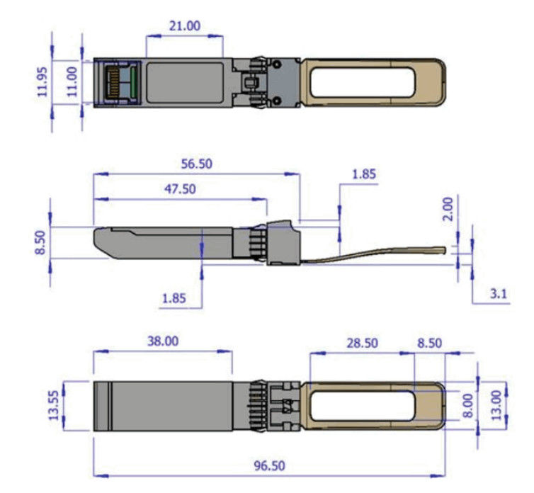 transmisor-receptor óptico QSFP+ 850nm MMA1B00-B150D MPO SR4 el hasta 150m de 40GbE DDMI Mellanox