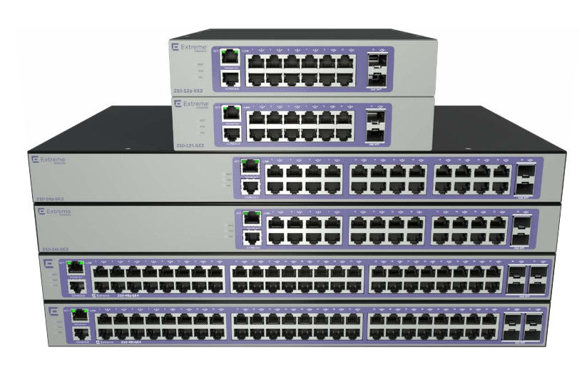 Red 1000 de SFP Extremeswitching de la base-x 16566 210 Gbps de 12T GE2 28 Mpps 20,8
