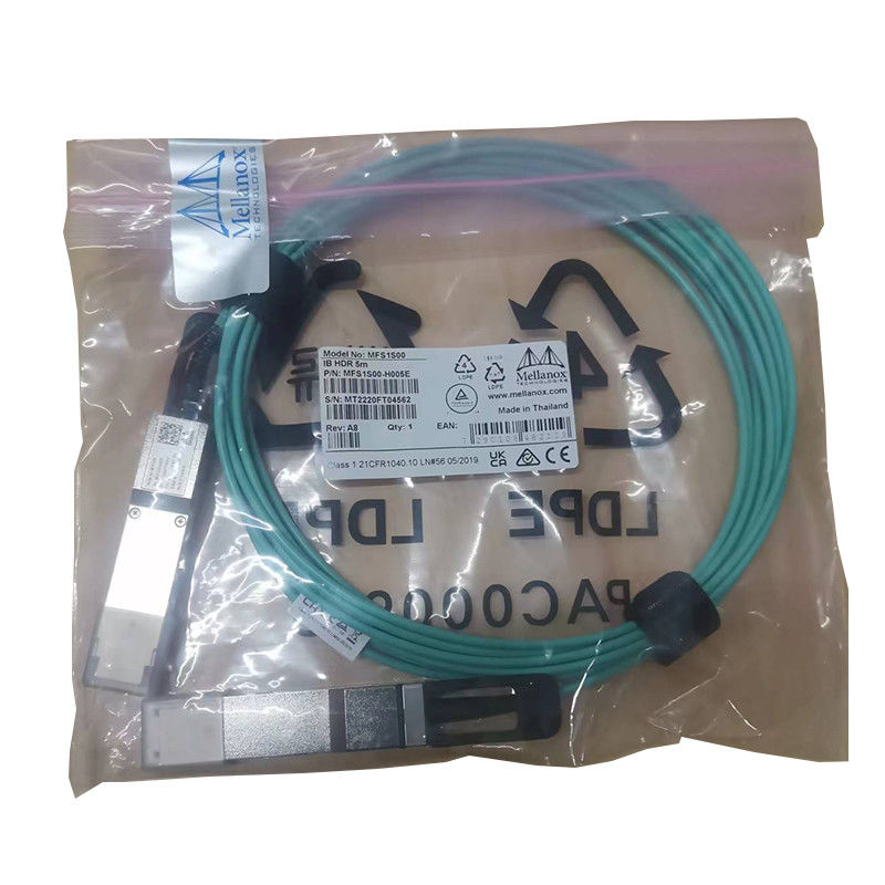 Nvidia Mfs1s00-Hxxxv 200GB/S Qsfp56 Mmf Aoc Mfs1s00-H010e Cable Óptico Activo, hasta 200gbps, Qsfp56 a Qsfp56