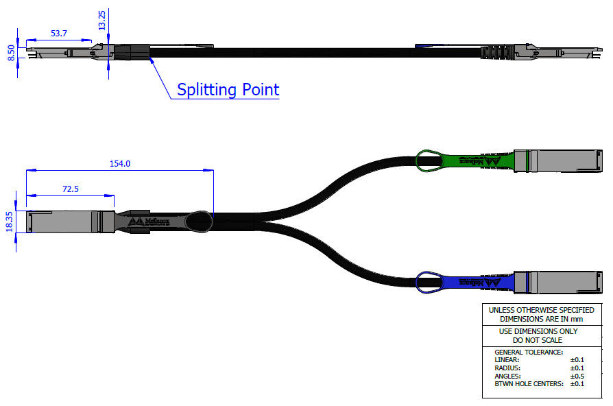 cable MCP7H50-H002R26 MCP7H50-V0xxR QSFP56 de los 2m HDR100 Mellanox DAC Cable Direct Attach Fiber