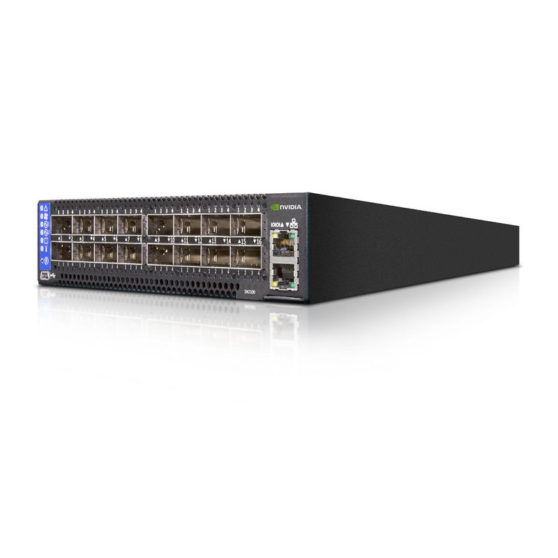 2 el interruptor corto MSN2100-CB2F 100GbE 1U 16 QSFP28 de Mellanox SN2000 de la profundidad de la base vira 2 fuentes de alimentación X86 de la CA hacia el lado de babor