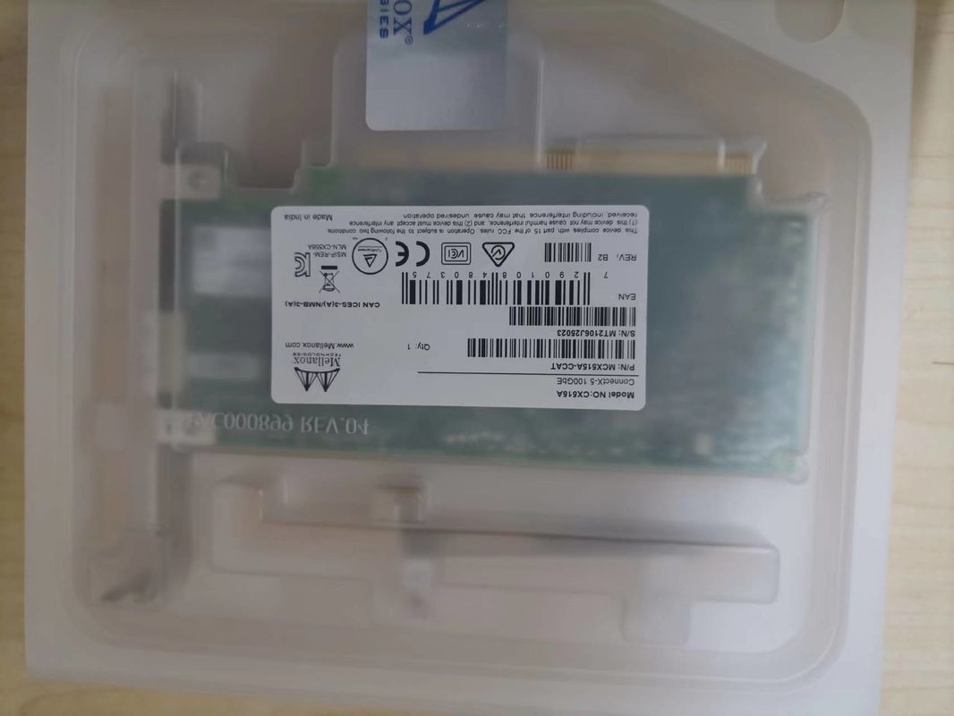 EN 10 del adaptador MCX515A-CCAT de la tarjeta de red de 100GbE InfiniBand Mellanox 25 40 50 velocidades de Oe