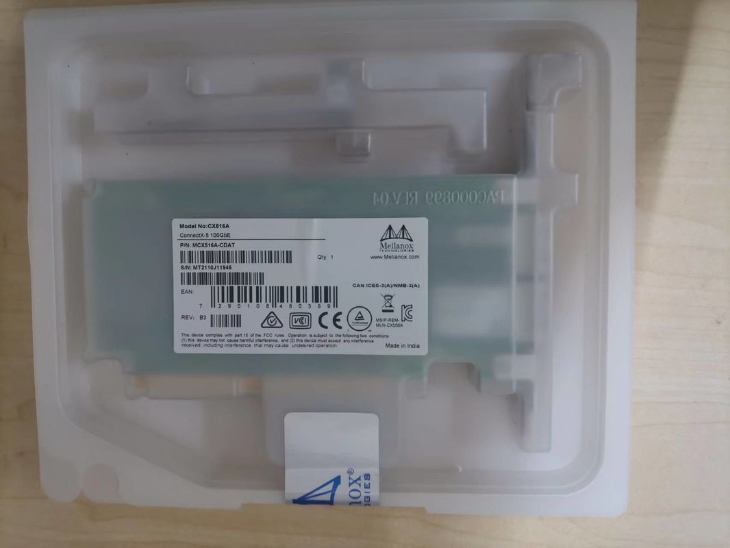 Soporte alto portuario dual X16 del adaptador MCX516A-CDAT PCIe 4,0 de la ficha técnica de la tarjeta de red de QSFP28 Mellanox 100gbe