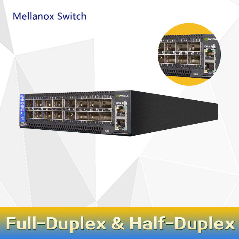 2 el interruptor corto MSN2100-CB2F 100GbE 1U 16 QSFP28 de Mellanox SN2000 de la profundidad de la base vira 2 fuentes de alimentación X86 de la CA hacia el lado de babor