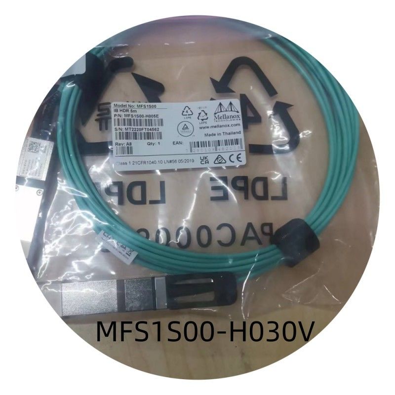 La red de cable de AOC del mellanox de MFS1S00-H030V IB 200G telegrafía el estado latente bajo de alta velocidad QSFP56 de los 30M