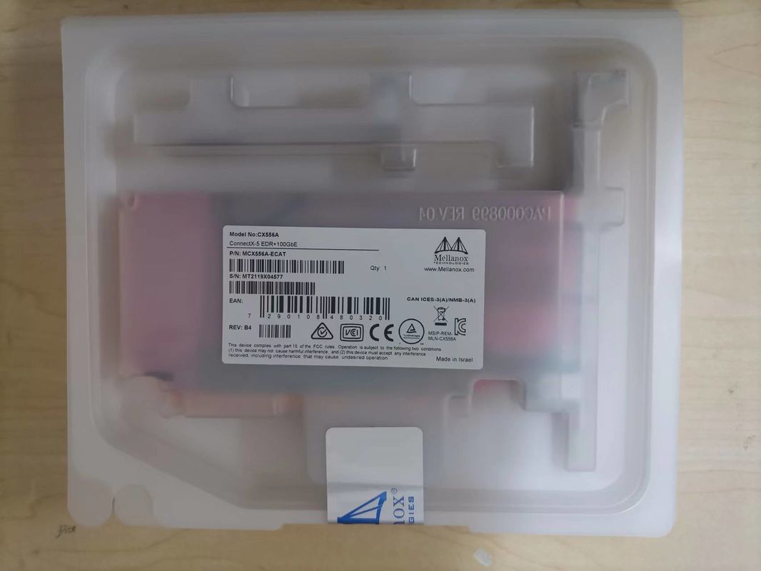 La ex VPI tarjeta de red de Mellanox del adaptador de ConnectX-5 EDR InfiniBand y 100GbE se dobla QSFP28 portuario MCX556A-EDAT