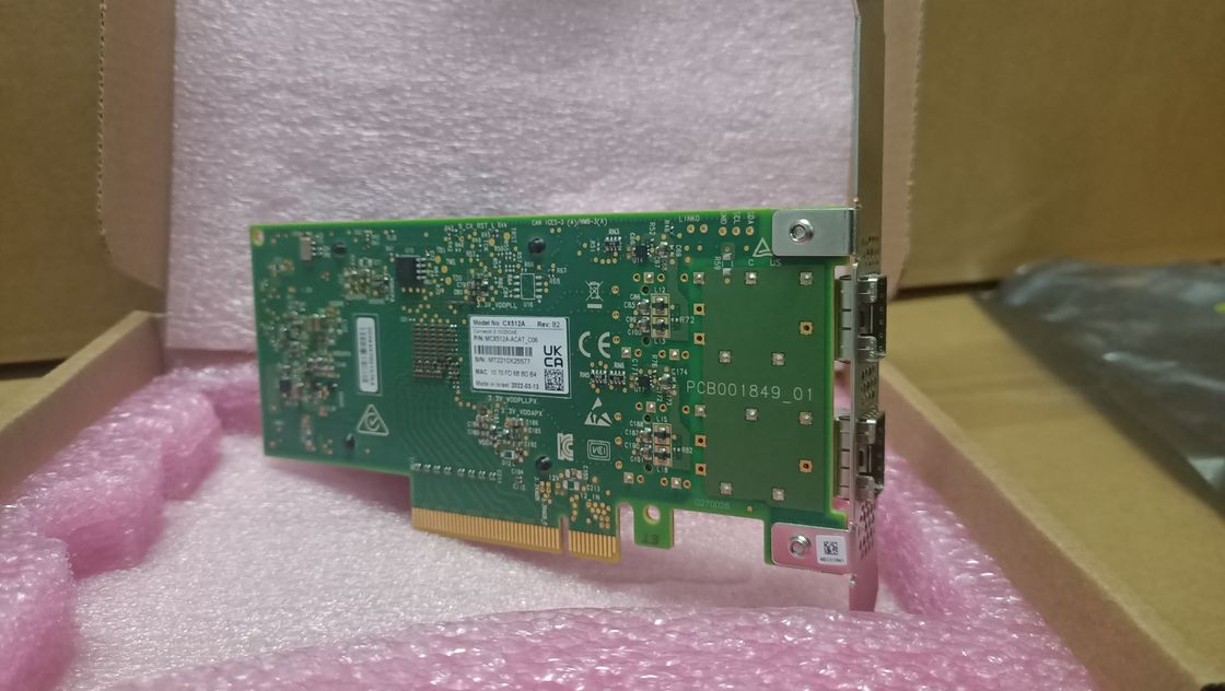 Tarjeta PCIe del adaptador del EN del puerto dual 10 25gbe Sfp28 de MCX512A-ACAT Mellanox Connectx 5 3,0 X8