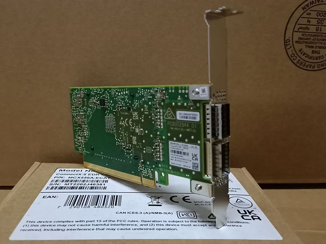 ConectX-5 VPI Adaptador Tarjeta de red Mellanox EDR IB 100GbE Puerto doble QSFP28 PCIe3.0 MCX556A-ECAT