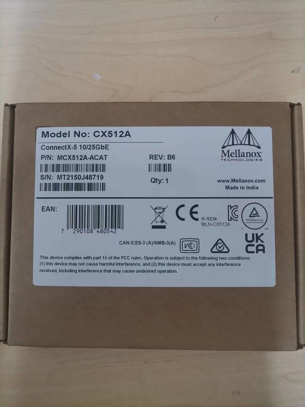 MCX512A-ACAT Mellanox ConnectX-5 EN Tarjeta de interfaz de red 10/25GbE con doble puerto SFP28