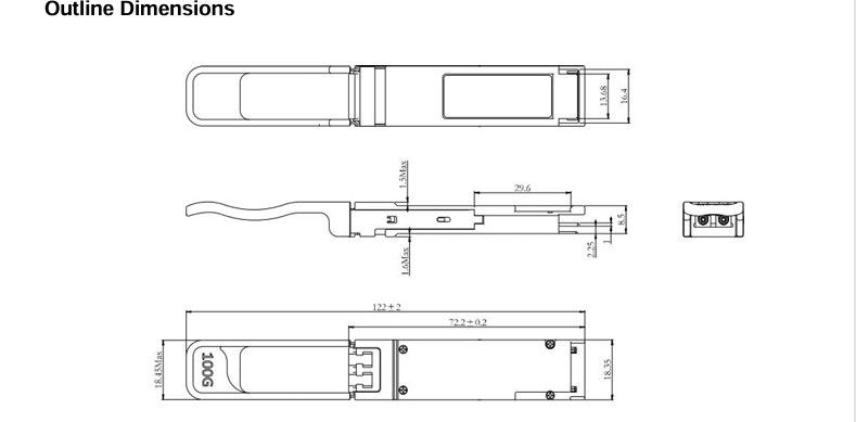 3.3V Fuente de alimentación de corriente continua Interconexión de computación 100G QSFP28 BIDI SR Transceptor para módulo óptico conectable en caliente del centro de datos