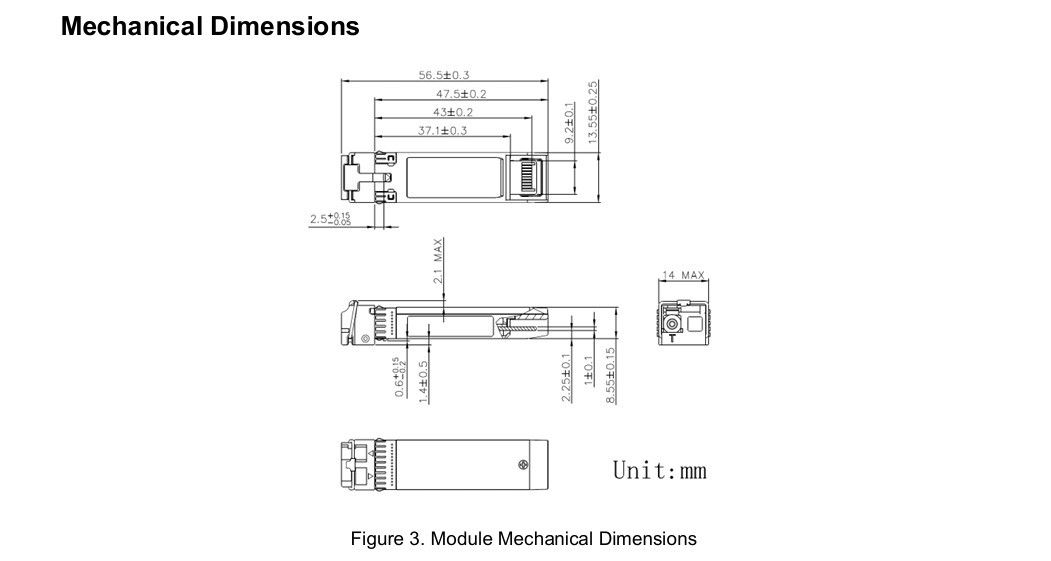 Fuente de alimentación única 3.3V±5% 25G SFP28 10km Transceptor de fibra óptica de velocidad Equipo de comunicaciones con 1 y modo único
