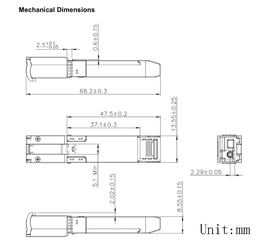 Soluciones de red sin fisuras con módulo de transceptor óptico bidireccional SFP de 10 Gb/s y OTU2/OTU2e con alcance de hasta 80 km