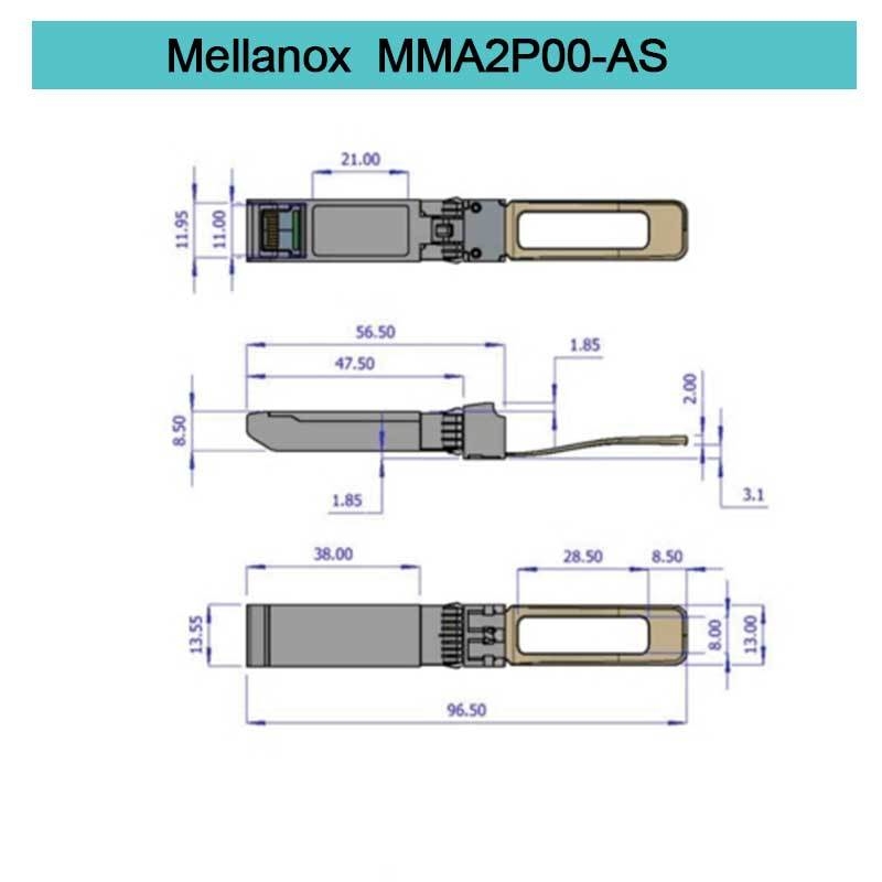 SENIOR enchufable el hasta 100m del módulo MMA2P00-AS 25GbE LC-LC del transmisor-receptor de Mellanox SFP