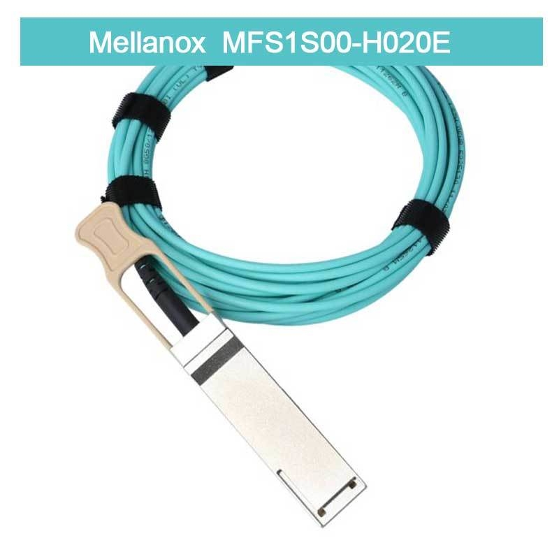 Cable Mellanox AOC de baja latencia MFS1S00-H020E Cable Ethernet de separación 200GbE a 2x100GbE 20m