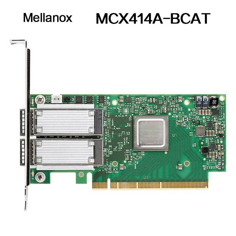 Tarjeta de interfaz de red Nvidia 900-9X426-0054-Sq0 MCX414A-BCAT Connectx-4, doble puerto QSFP28 de 40/56 GbE, PCIe3.0 x8, soporte alto