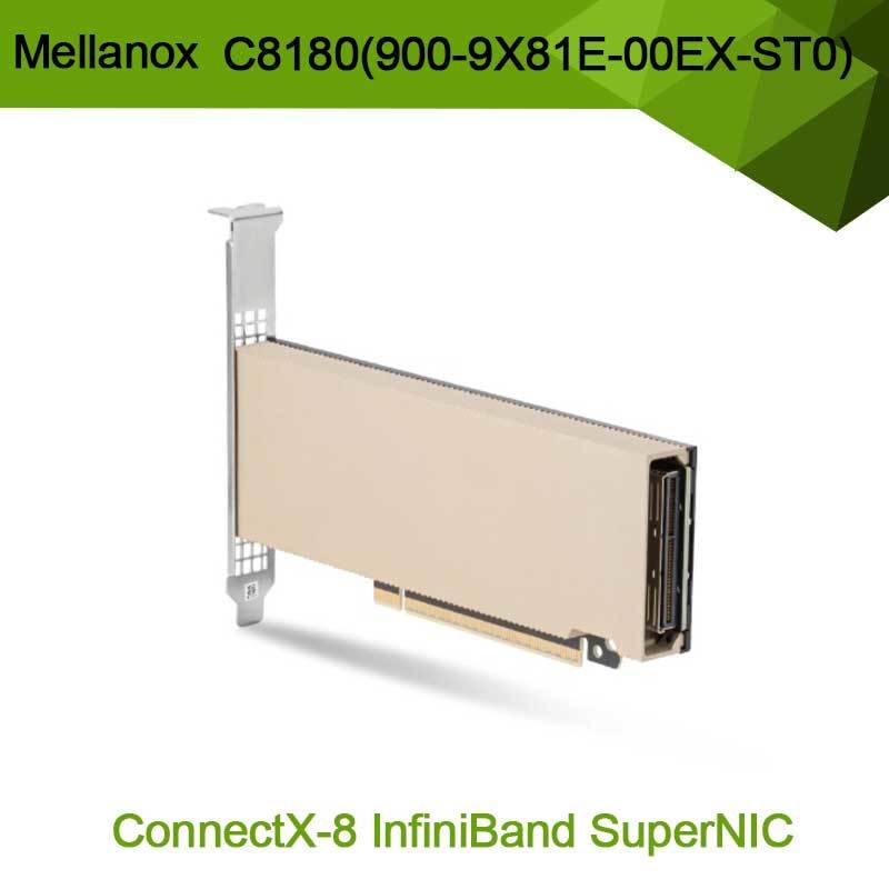 Nvidia Connectx-8 Adaptador C8180 (900-9X81E-00EX-ST0) de una sola jaula Osfp banda Infini: 800 gbs Xdr Ib