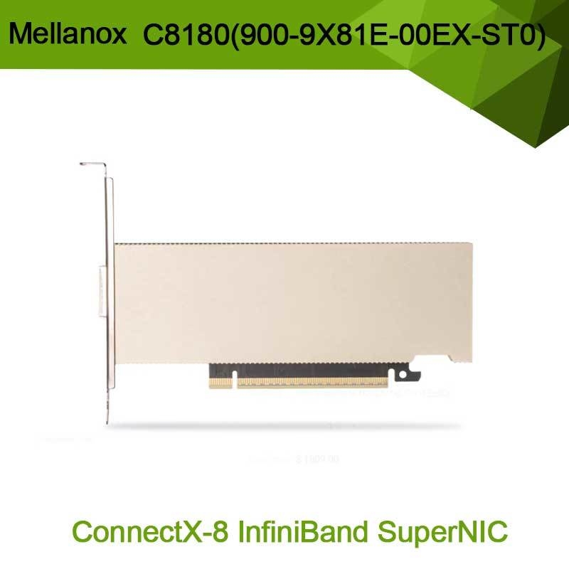 Nvidia Connectx-8 Adaptador C8180 (900-9X81E-00EX-ST0) de una sola jaula Osfp banda Infini: 800 gbs Xdr Ib