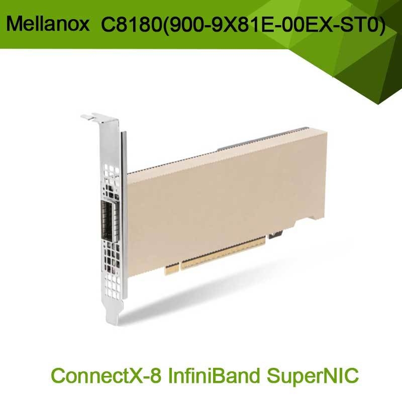 Nvidia Connectx-8 Adaptador C8180 (900-9X81E-00EX-ST0) de una sola jaula Osfp banda Infini: 800 gbs Xdr Ib