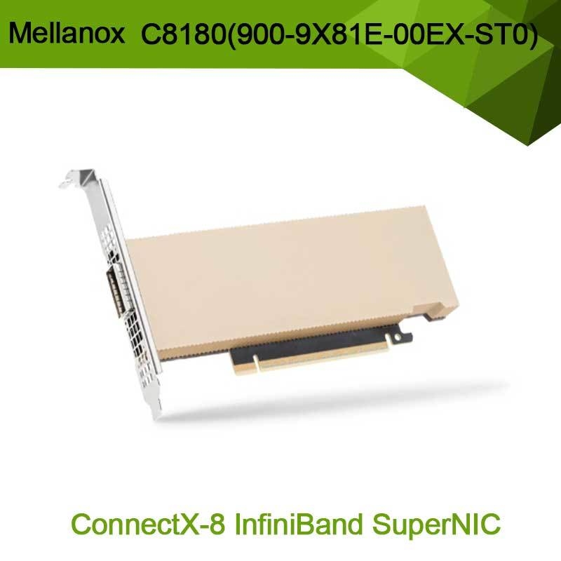 Nvidia Connectx-8 Adaptador C8180 (900-9X81E-00EX-ST0) de una sola jaula Osfp banda Infini: 800 gbs Xdr Ib