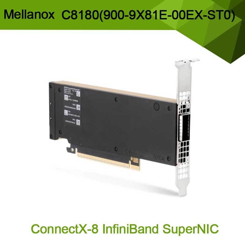 Nvidia Connectx-8 Adaptador C8180 (900-9X81E-00EX-ST0) de una sola jaula Osfp banda Infini: 800 gbs Xdr Ib