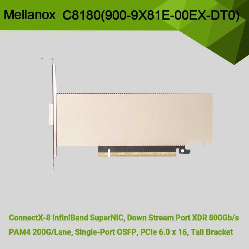 Adaptador Nvidia Connectx-8 C8180 (900-9X81E-00EX-DT0) Osfp de una sola jaula Infiniband: 800gbs Xdr Ib