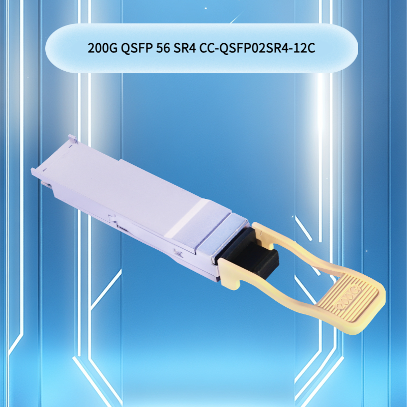 Transceptor óptico Qsfp56 Sr4 de 200 g, 100 m en fibra Om4 / 70 m en fibra Om3, interconexión de computación de alto rendimiento para centros de datos