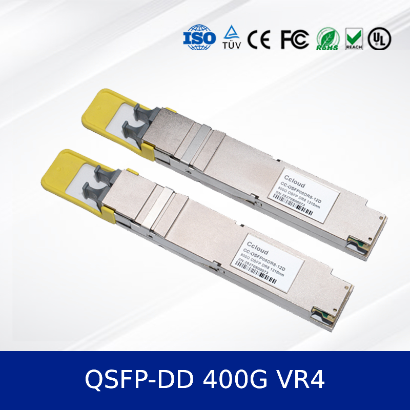 Módulo transceptor óptico QSFP-DD VR4 de 400G, alcance de 50 m, PAM4, CMIS 5.0